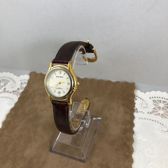Hugo Maxx Ladies 18P Gold Plated Brown Strap Watch main image 7